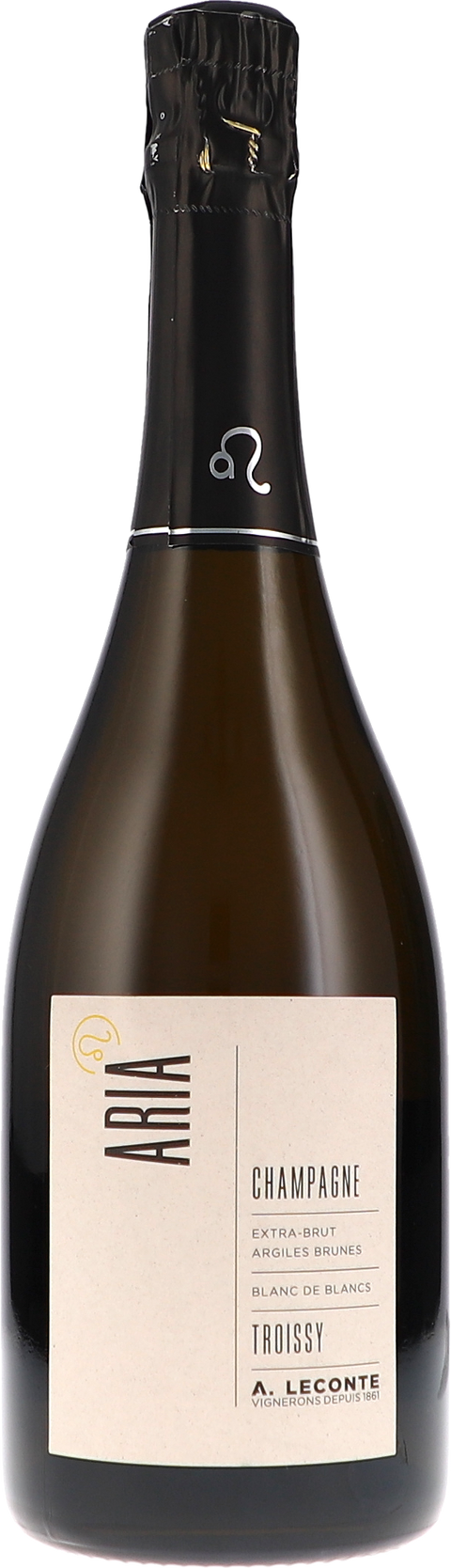 Weinflasche Alexis Aria, Blanc de Blancs Extra Brut, Schaumwein aus der Champagne
