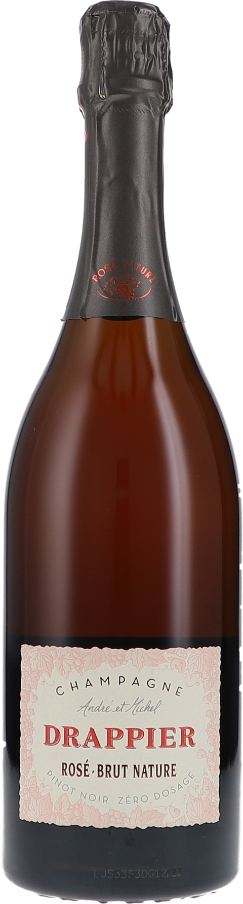 Weinflasche Drappier Rosé, Brut Nature BIO, Roséwein aus der Champagne
