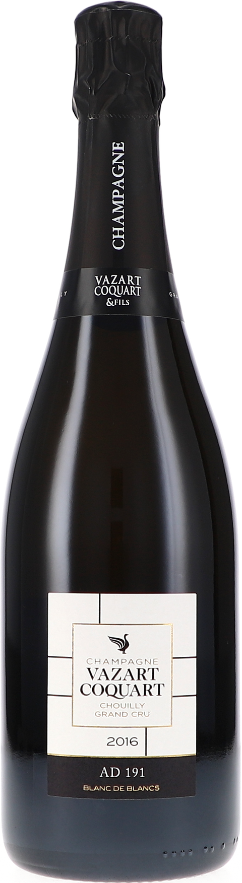 Weinflasche Vazart-Coquart & Fils AD 191 Extra Brut, Blanc de Blancs Chouilly Grand Cru, Schaumwein aus der Champagne