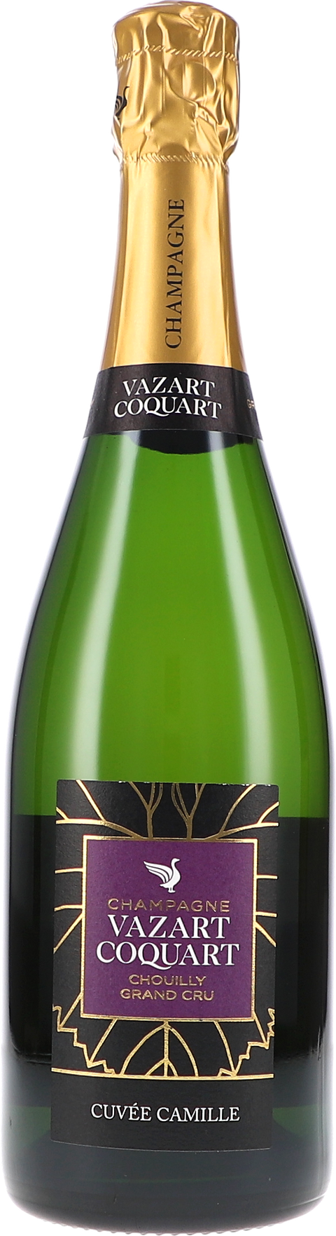Weinflasche Vazart-Coquart & Fils Cuvée Camille, Chouilly Grand Cru BIO, Weißwein aus der Champagne