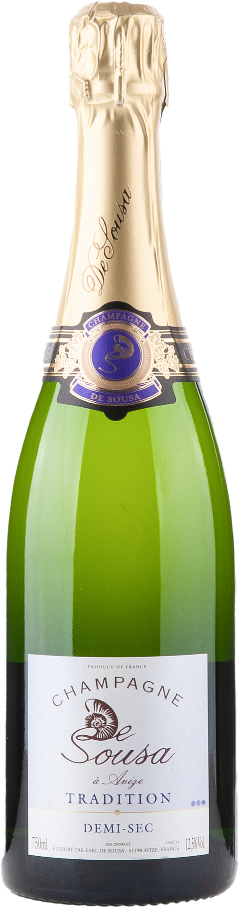 Weinflasche De Sousa et Fils Demi-Sec Tradition BIO, Weißwein aus der Champagne