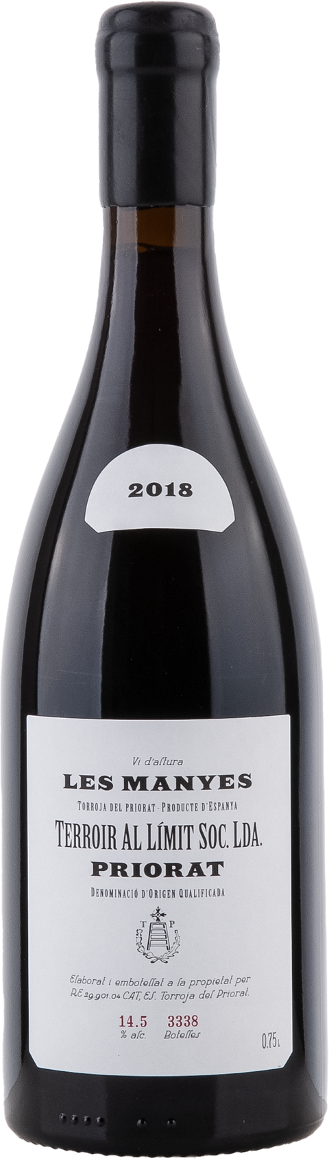 Weinflasche Terroir al Limit Les Manyes, Rotwein aus dem Priorat