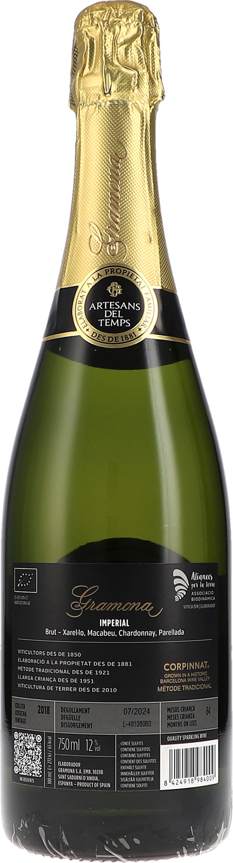 Gramona Imperial Brut 2018 BIO Rücketikett