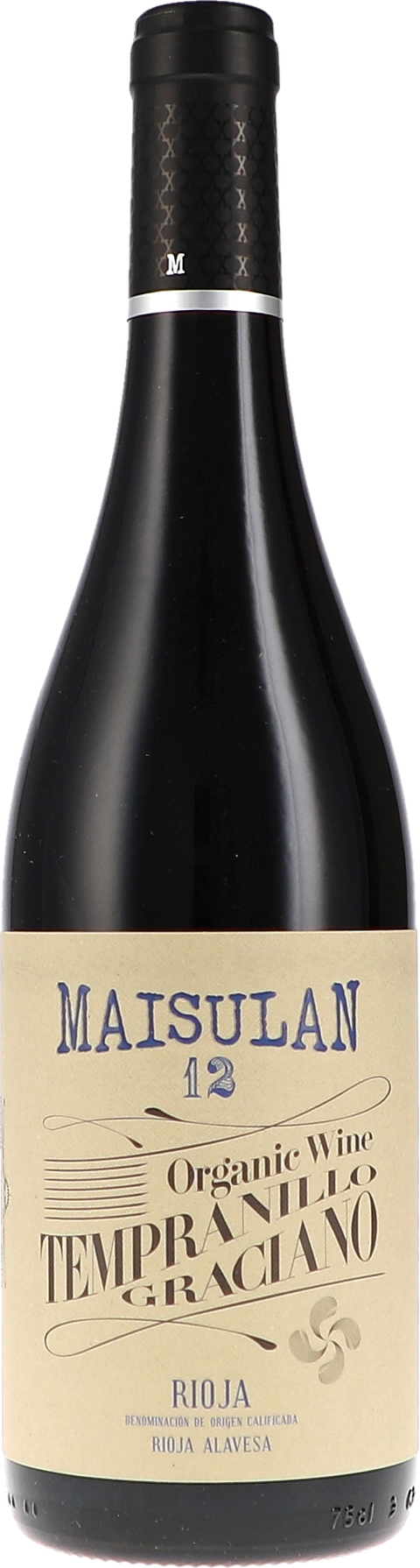 Weinflasche Maisulan 12 BIO, Rotwein aus der Rioja