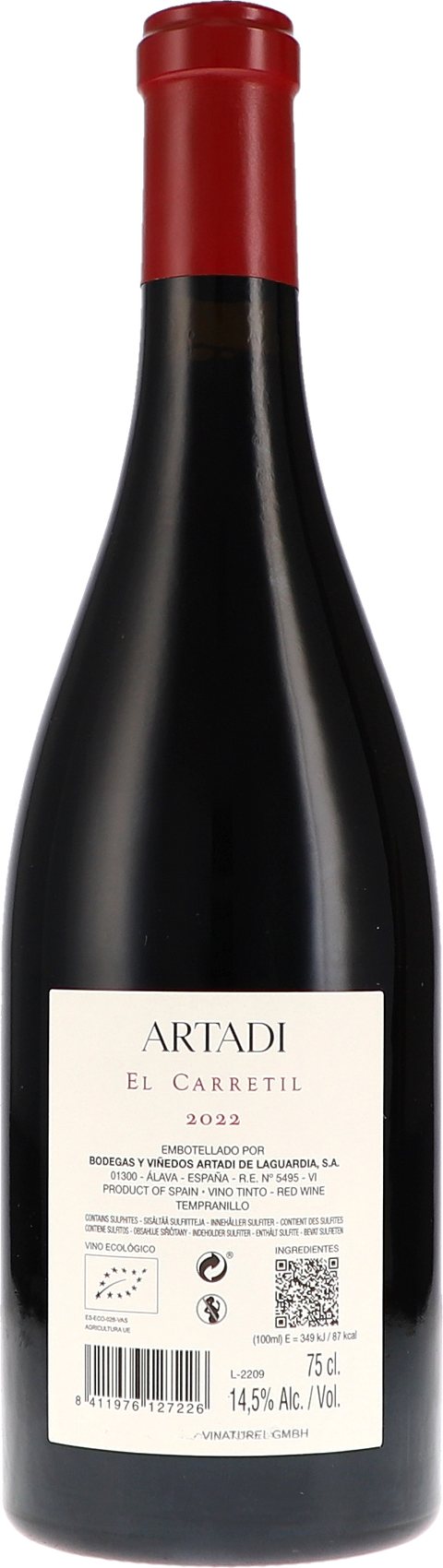Artadi El Carretil 2022 BIO Rücketikett
