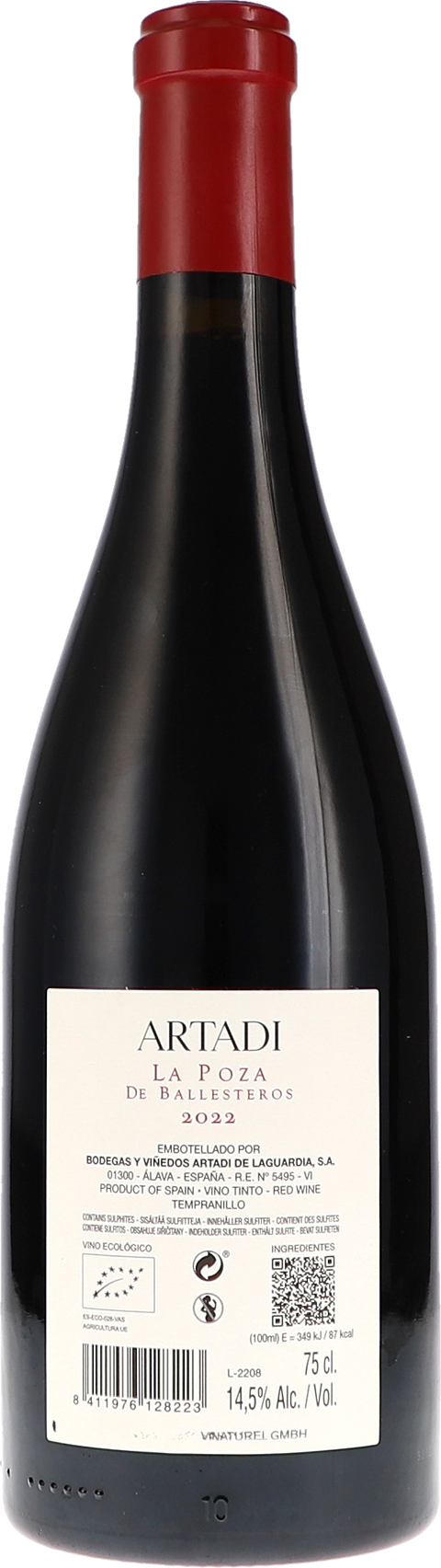 Artadi La Poza de Ballesteros 2022 BIO Rücketikett
