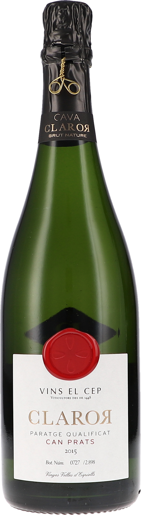 Weinflasche Vins El Cep CLAROR Can Prats, Brut Nature BIO, Schaumwein aus Spanien