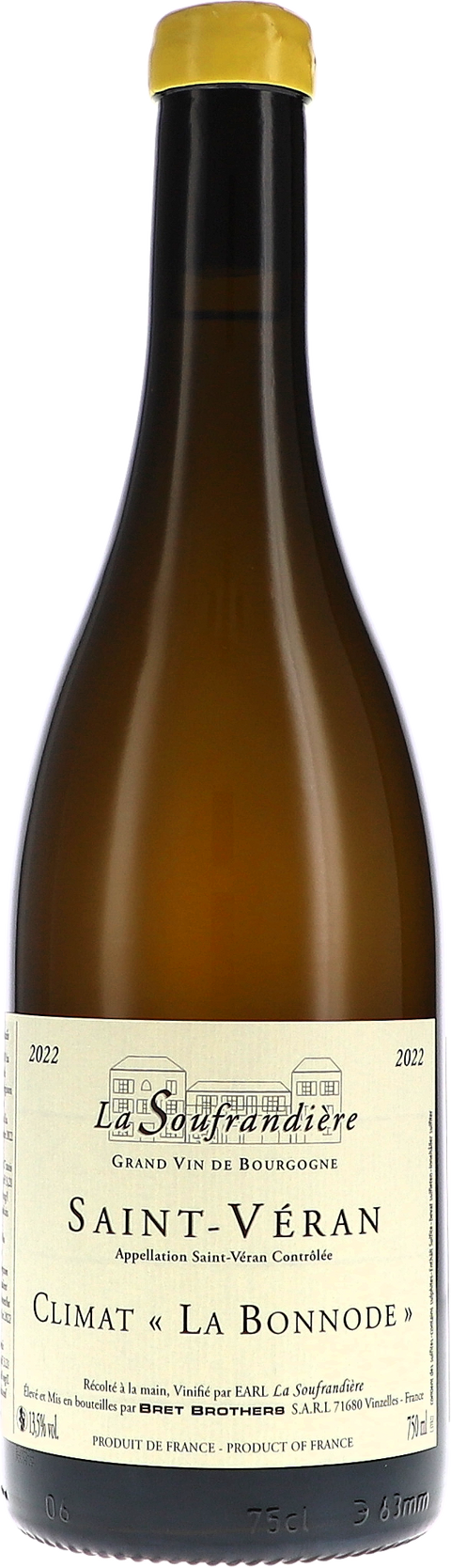 Weinflasche La Soufrandière Saint-Véran Climat „La Bonnode“ AOC BIO, Weißwein aus Burgund