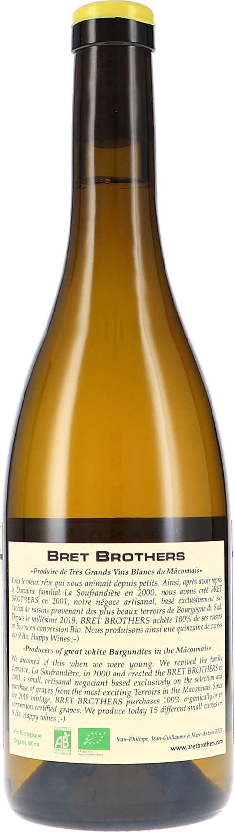 Bret Brothers Mâcon Blanc AOC 2024 BIO Rücketikett
