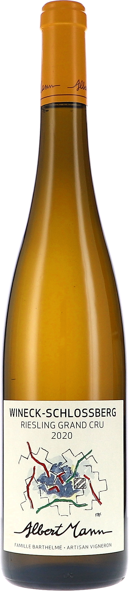 Weinflasche Albert Mann Riesling Wineck-Schlossberg Grand Cru AC, Weißwein aus dem Elsass