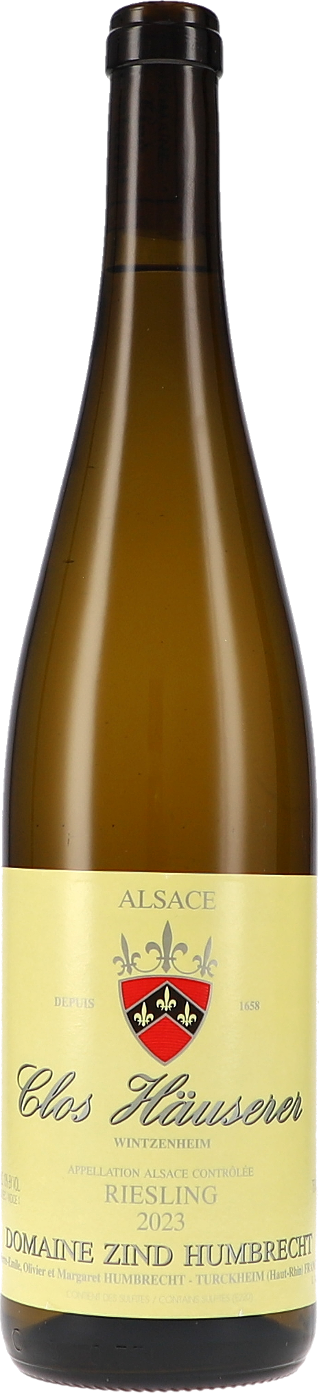 Weinflasche Zind-Humbrecht Riesling Clos Häuserer BIO, Weißwein aus dem Elsass