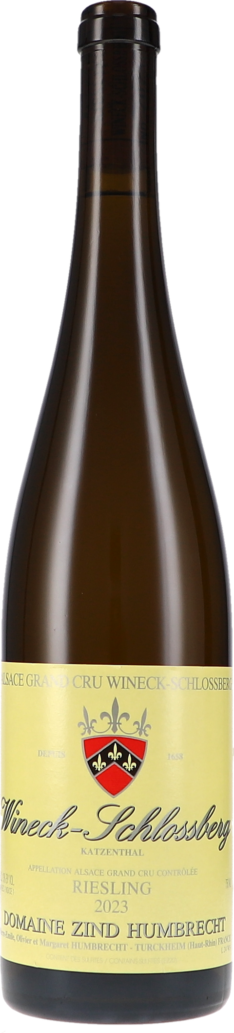 Weinflasche Zind-Humbrecht Riesling Wineck-Schlossberg Grand Cru, Weißwein aus dem Elsass