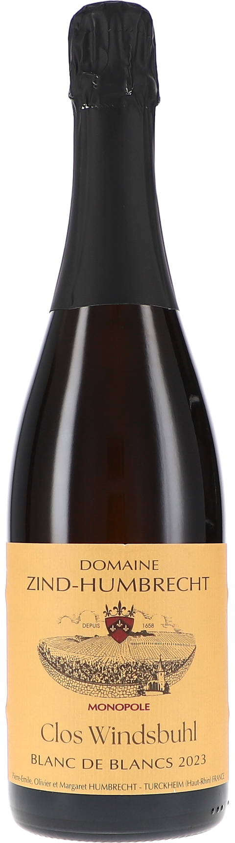 Weinflasche Zind-Humbrecht Crémant, Clos Windsbuhl Blanc de Blancs Brut Nature BIO, Weißwein aus dem Elsass