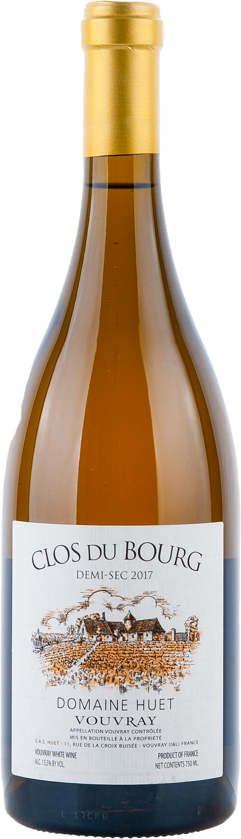 Weinflasche Huet Clos du Bourg demi-sec BIO, Weißwein von der Loire