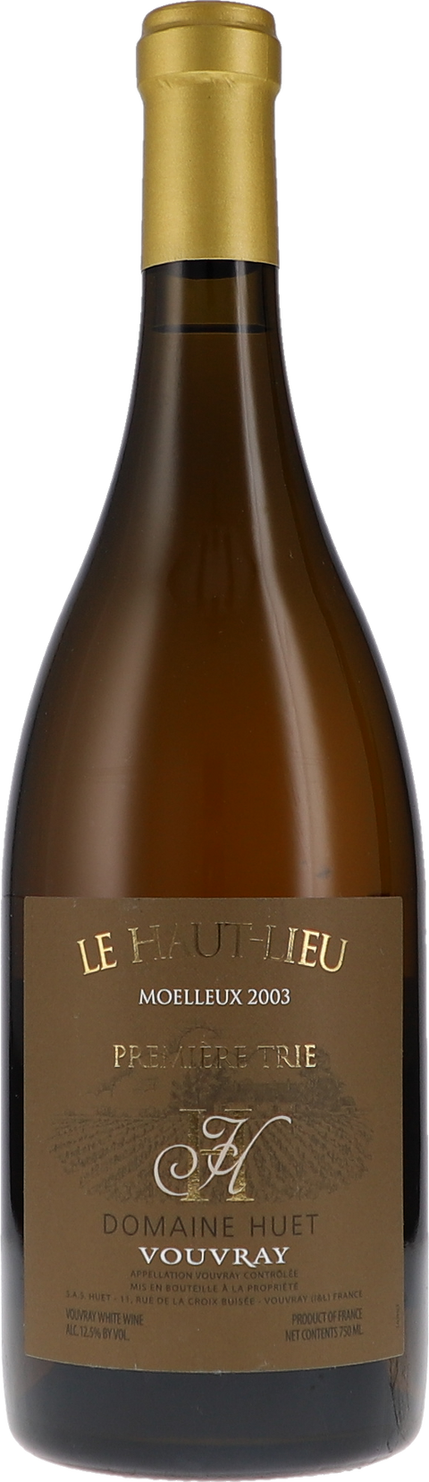 Weinflasche Huet Le Haut Lieu Moelleux 1ère Trie BIO, Weißwein von der Loire