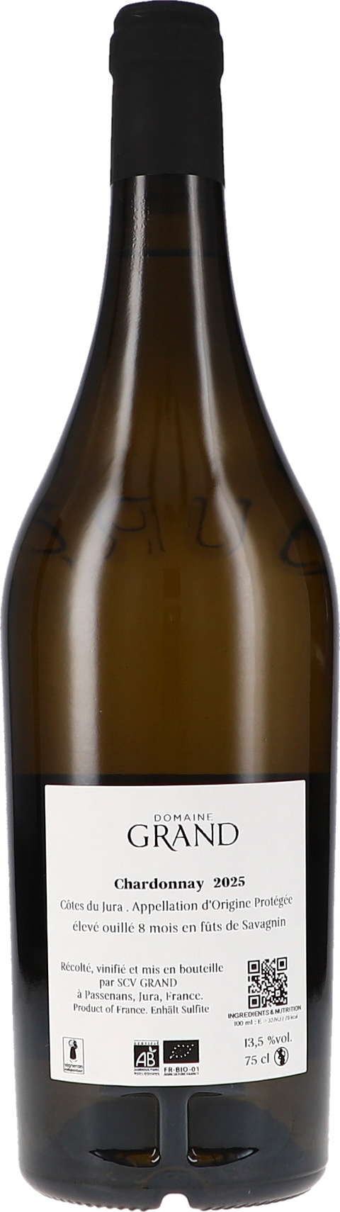 Grand Chardonnay, Côtes du Jura AOP 2025 BIO