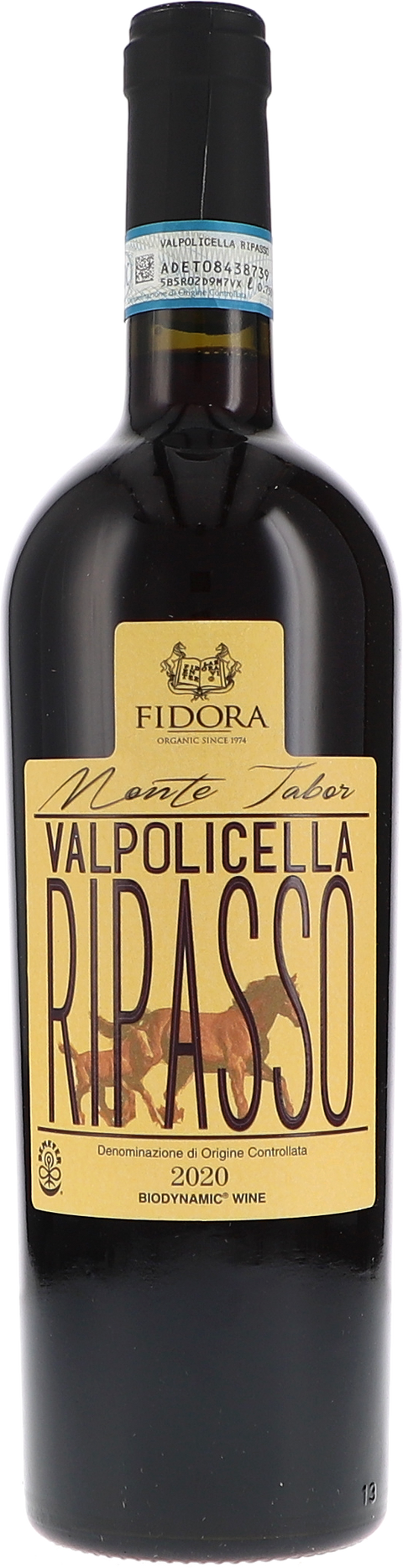 Weinflasche Fidora Monte Tabor, Valpolicella Ripasso DOC BIO, Rotwein aus Venetien