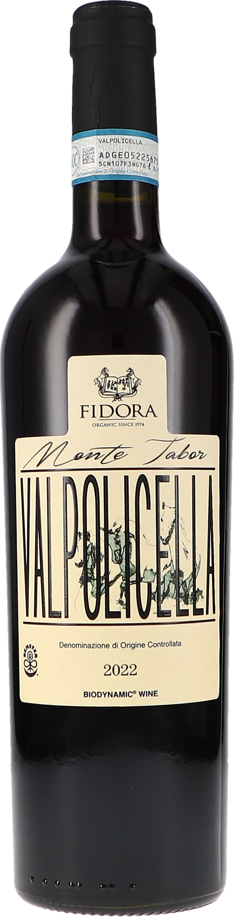 Weinflasche Fidora Monte Tabor, Valpolicella DOC BIO, Rotwein aus Venetien
