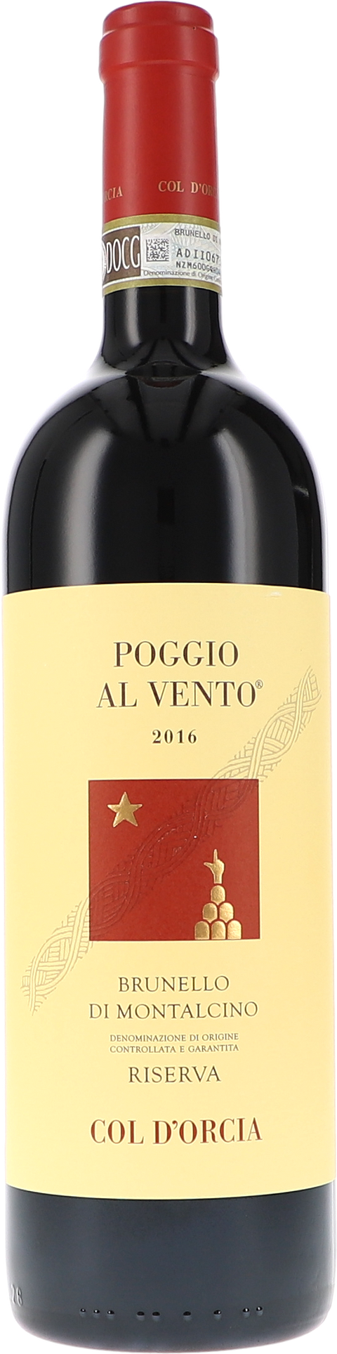 Weinflasche Col d'Orcia Poggio al Vento, Brunello di Montalcino Riserva DOCG BIO, Rotwein aus der Toskana