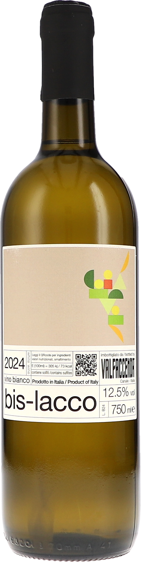 Weinflasche Valfaccenda bis-lacco vino bianco, Weißwein aus dem Piemont