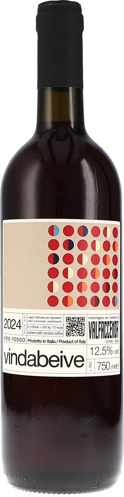 Weinflasche Valfaccenda Vindabeive rosso, Rotwein aus dem Piemont