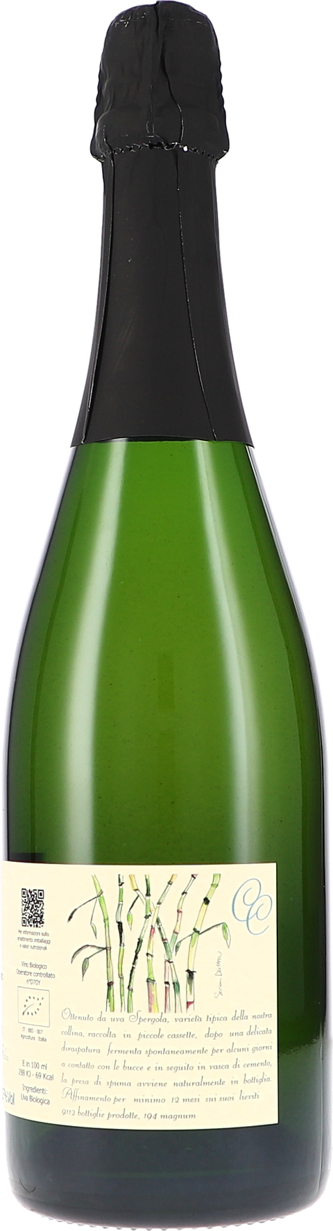 Weinflasche Cinque Campi Particella 128, Spumante dell'Emilia IGT BIO, Weißwein aus der Emilia-Romagna