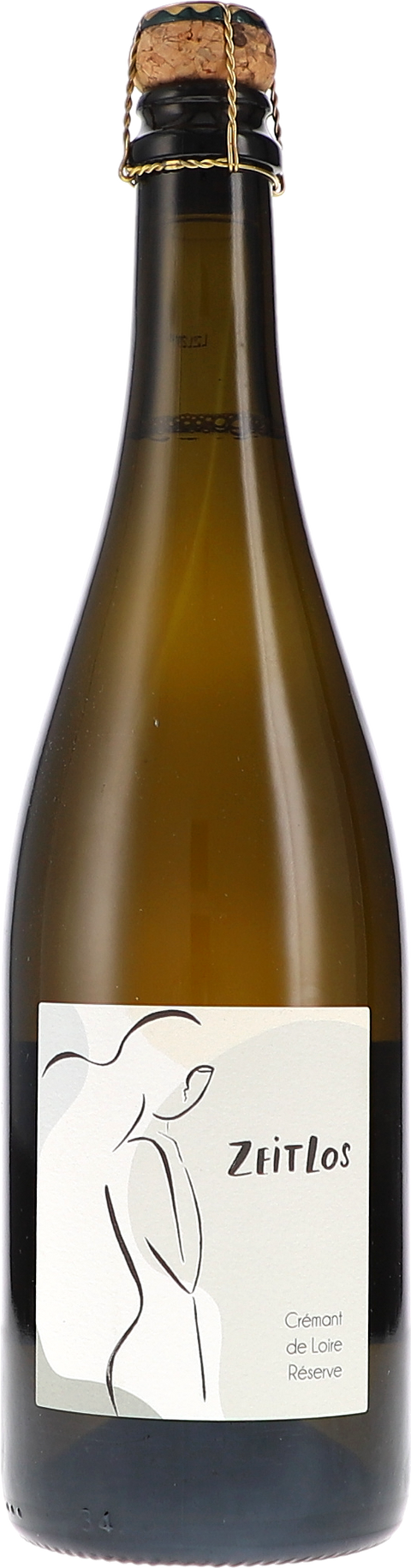 Weinflasche Liv Vincendeau Crémant de Loire Réserve „Zeitlos“ Zéro Brut AOP BIO, Schaumwein von der Loire