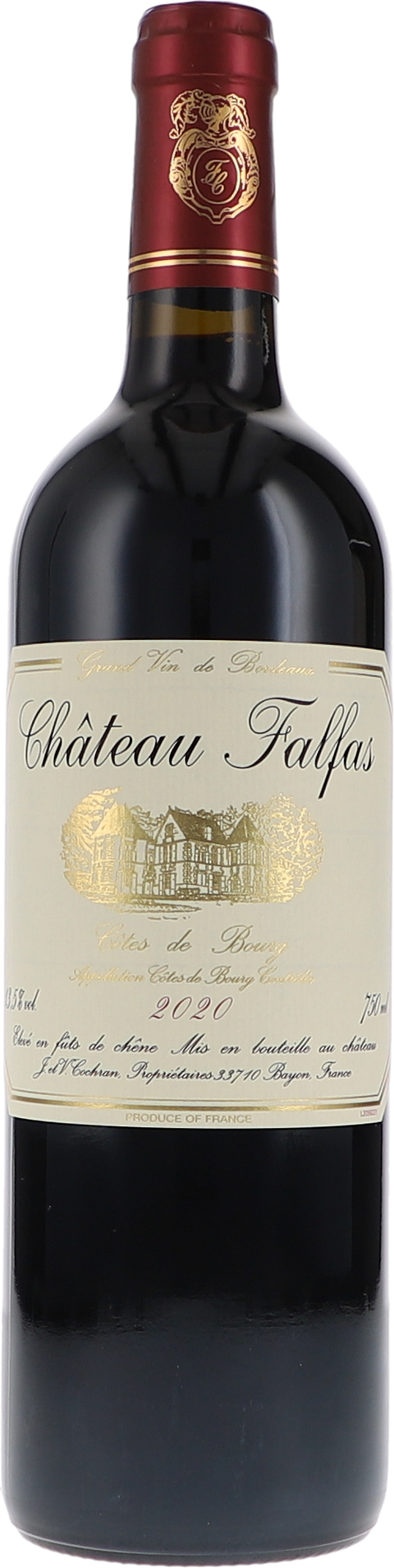 Weinflasche Château Falfas, Côtes de Bourg AOC BIO, Rotwein aus Bordeaux