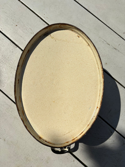 Alte Emaille Wanne Gelb - Weingärtners Genusshandwerk