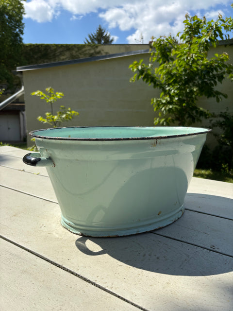 Alte Emaille Wanne Mint Grün - Weingärtners Genusshandwerk