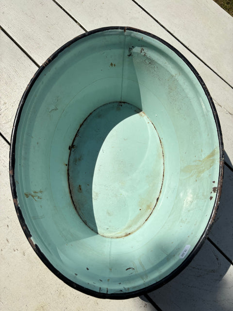 Alte Emaille Wanne Mint Grün - Weingärtners Genusshandwerk