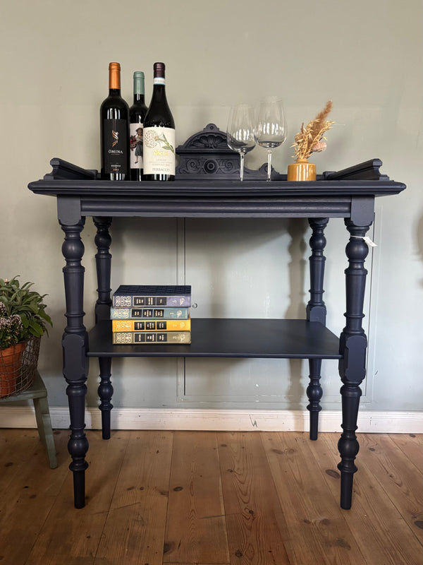 Dänischer vintage Beistelltisch | Mattlack Krabat (blau)