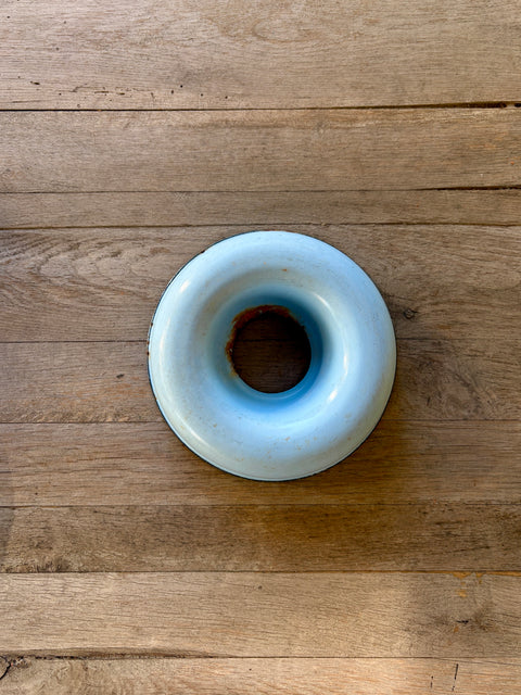 Vintage Emaille Kuchenform in Babyblau Ø: 21 cm
