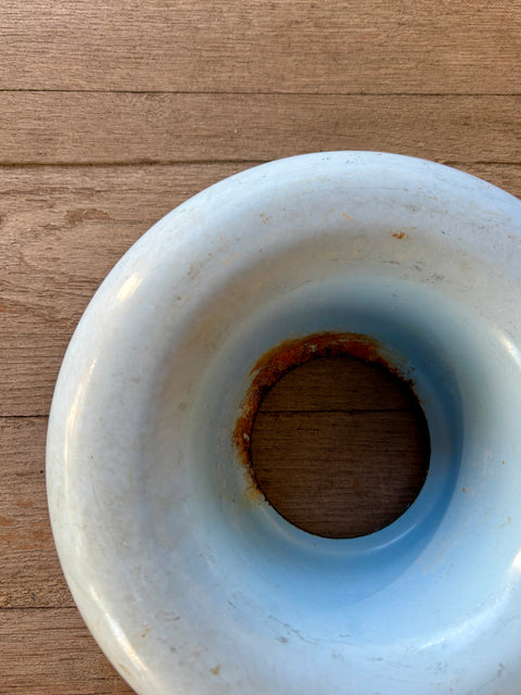 Vintage Emaille Kuchenform in Babyblau Ø: 21 cm