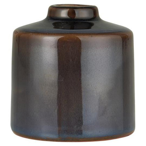 Ib Laursen Kerzenhalter für 2,2 cm Kerze Ragnhild dunkelbraun unebene Glasur - Weingärtners Genusshandwerk