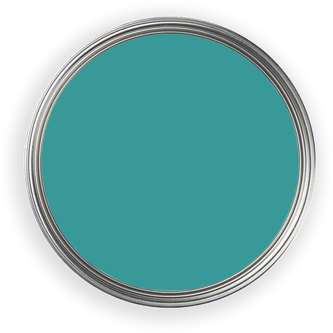 Geöffnete Farbdose Esmeralda 050 von Anna von Mangoldt, Farbe von oben