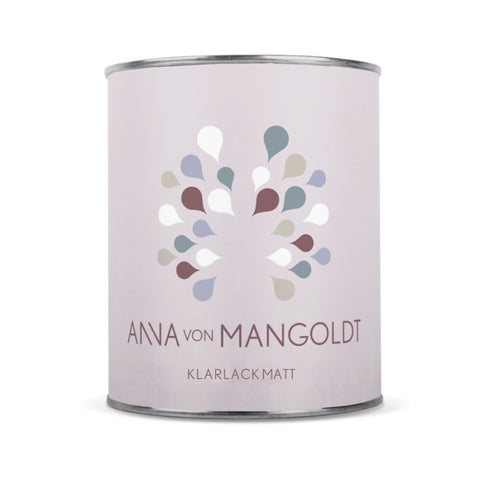Geöffnete Farbdose Anna von Mangoldt Klarlack, matt 1L von Anna von Mangoldt, Farbe von oben