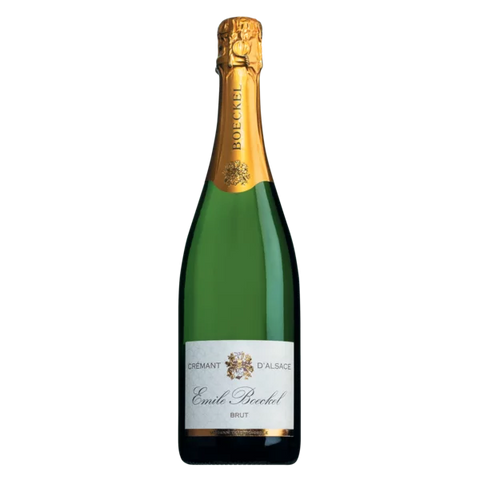 Weinflasche Boeckel Cremant d'Alsace Brut Blanc des Blancs, Schaumwein aus dem Elsass