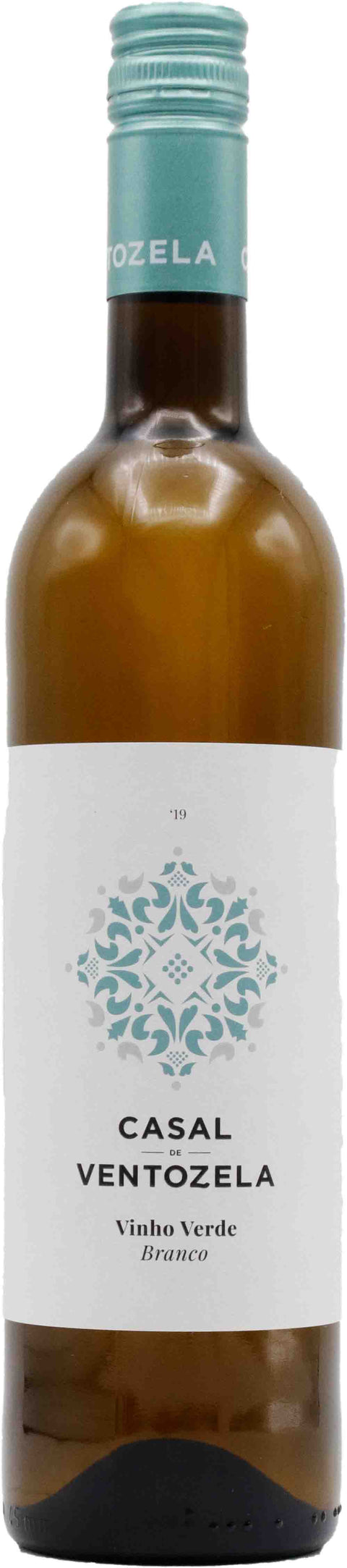 Weißwein Casal de Ventozela Vinho Verde Branco 2024 in einer Weinflasche, frischer und heller Vinho Verde aus Portugal.