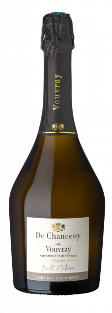 Weinflasche De Chanceny Crémant de Loire Vouvray Brut Nature Sans Sulfites, Schaumwein von der Loire