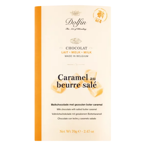 Dolfin Schokolade Vollmilchschokolade mit Karamell und gesalzener Butter 70g
