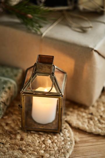 Ib Laursen Laterne Norr Mini Glastop gold (7x12,5x7cm)