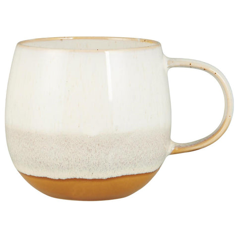 Weiße Ib Laursen Agneta Tasse aus Keramik auf einem Tisch, ideal für Küche und Kaffee.