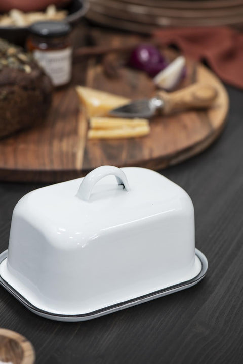 Ib Laursen Butterbox in 2 Teilen Emaille weiß, Ansicht 2