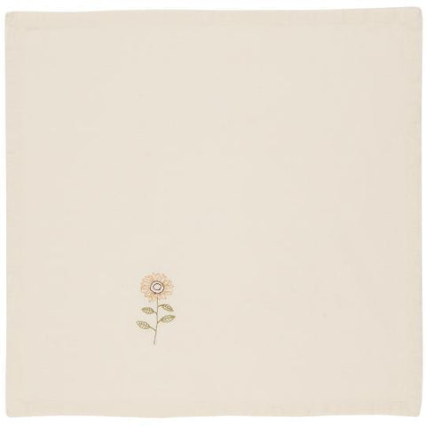Ib Laursen Stoffserviette Flora mit Sonnenblume butter cream