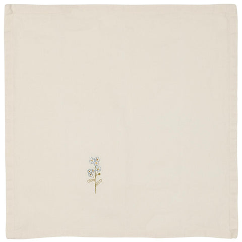 Ib Laursen Stoffserviette Flora mit Vergissmeinnicht butter cream