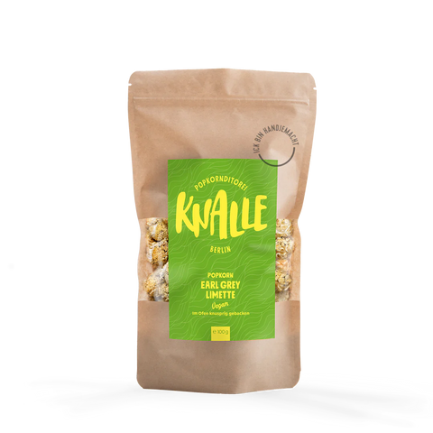 Knalle Earl Grey Limette Popcorn - Saisonal und Vegan 100g