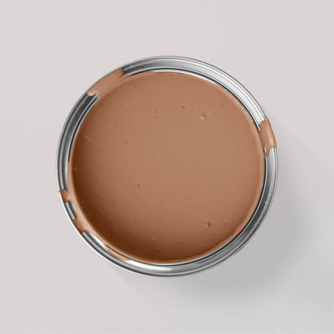 Geöffnete Farbdose Autumn Red von CosyColours by MissPompadour, Farbe von oben
