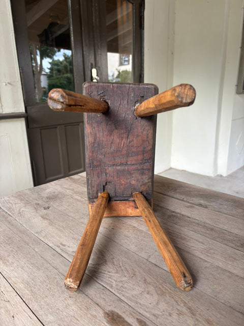 Vintage-Holzschemel – naturbelassenes Einzelstück, Ansicht 4