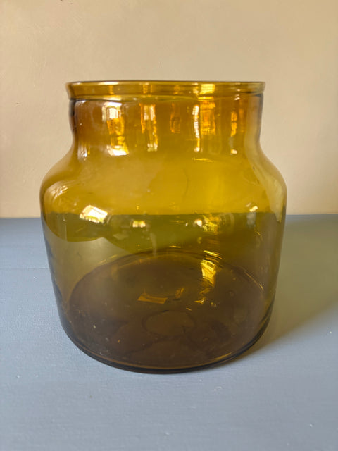 Vintage Glas Vase glatt braun
